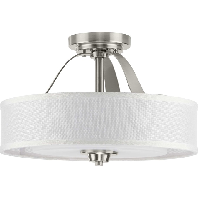 Progress Lighting Kene 2-Light Brushed Nickel Semi Flush Mount Light