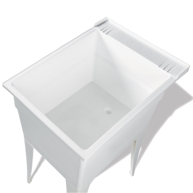 RuggedTub 18-in x 24.5-in 1-Basin White Freestanding Utility Tub - Image 4