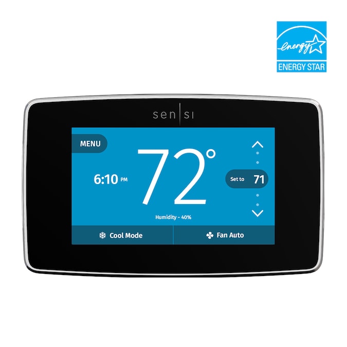 Emerson Black Smart Thermostat with Wi-Fi Compatibility