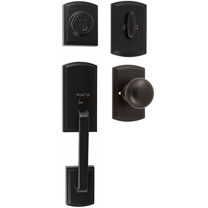 Delaney Hardware Visconti Black Single Deadbolt Keyed Entry Door Handleset Knob