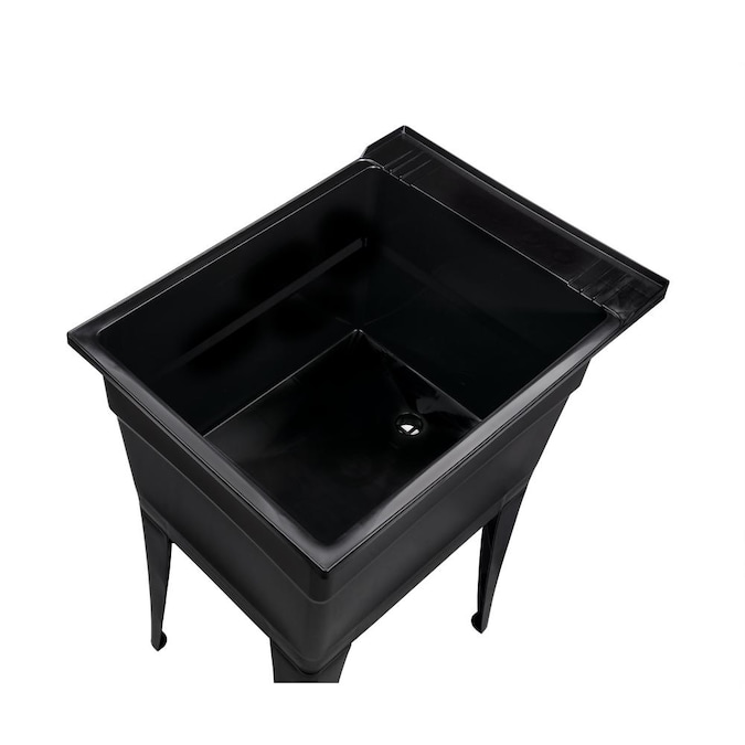 RuggedTub 18-in x 24.5-in 1-Basin Black Freestanding Utility Tub with Drain and Faucet - Image 7