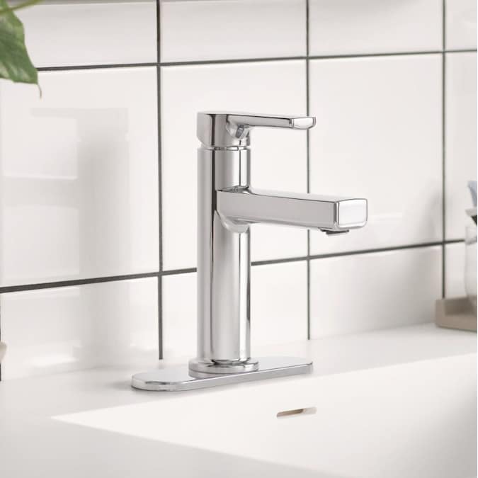 Moen Rinza Chrome Single Hole 1-Handle WaterSense Bathroom Sink Faucet with Drain and Deck Plate