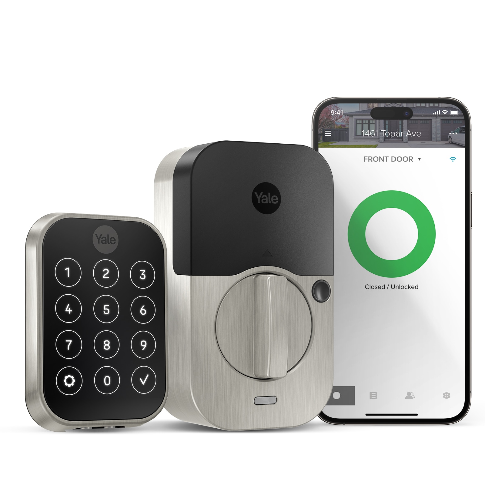 Assure Lock 2 Satin Nickel Smart Lock Electronic Deadbolt with Wifi Bluetooth Touchscreen Keypad