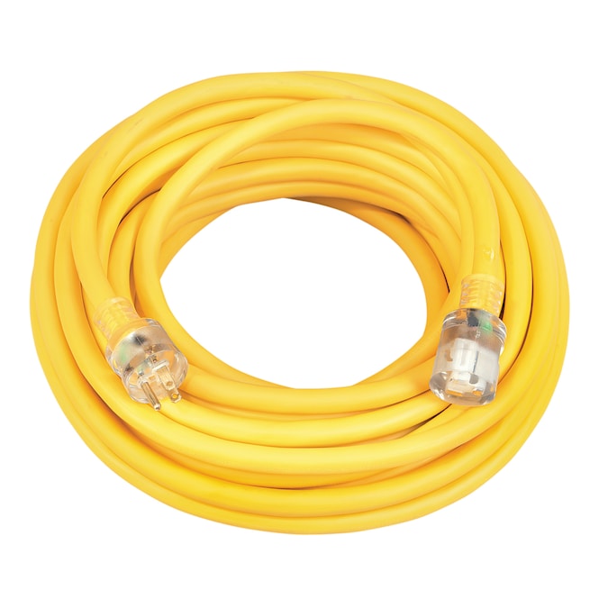 Southwire 100-ft 10/3 3 Prong Yellow Outdoor SJTW Heavy Duty Lighted Extension Cord