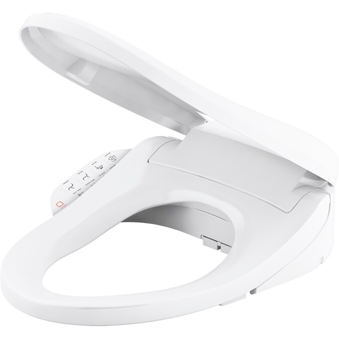 ER PureWash E590 Plastic White Elongated Soft Close Heated Bidet Toilet Seat