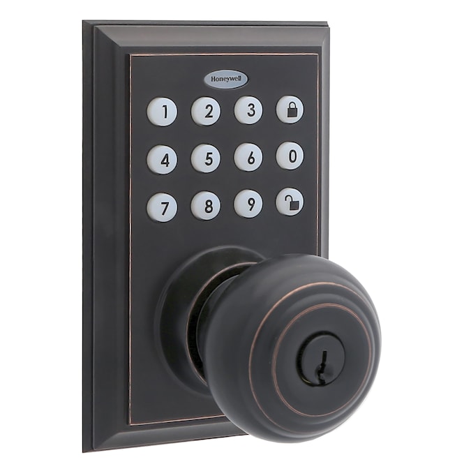 Honeywell Oil Rubbed Bronze Smart Lock Electronic Knob Bluetooth Keypad