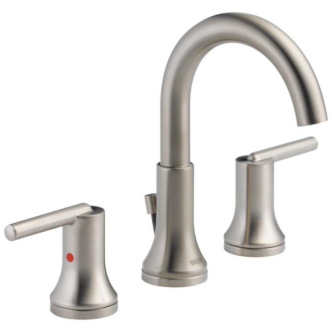 Delta Trinsic Stainless Widespread 2-Handle WaterSense Bathroom Sink Faucet with Drain