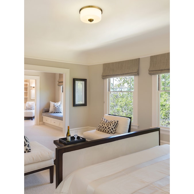 Z-Lite Arlington 2-Light 12.25-in Satin Brass Flush Mount Light - Image 7