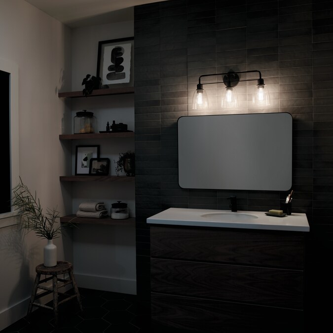 Kichler Meller 24-in 3-Light Black Industrial Vanity Light - Image 9
