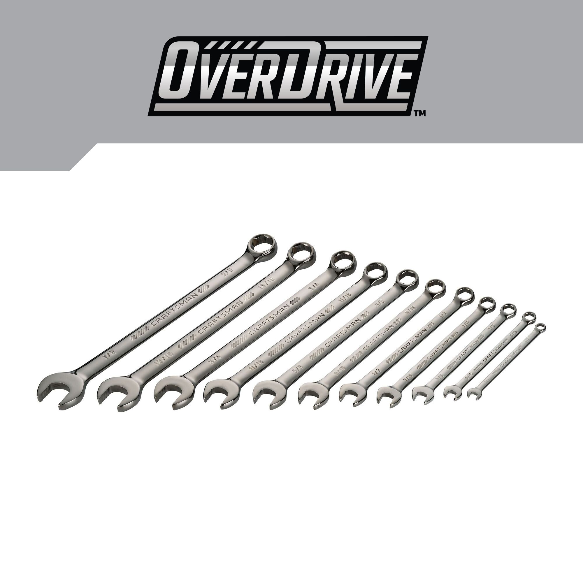 OVERDRIVE 11 -Piece Set 6-point Standard (SAE) Standard Combination Wrench Includes Hard Case - Image 2