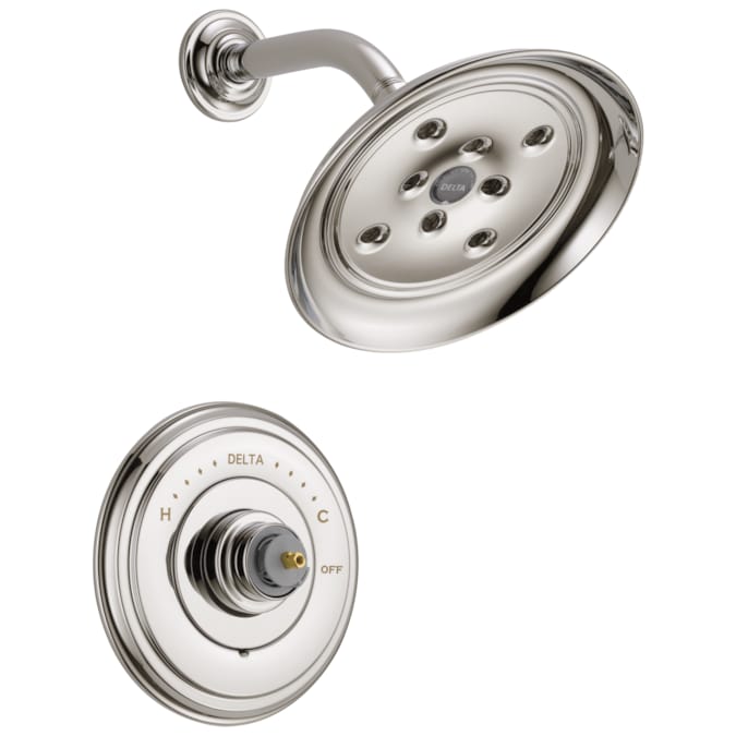 Delta Cassidy Polished Nickel Single Function Round Shower Faucet Valve Included
