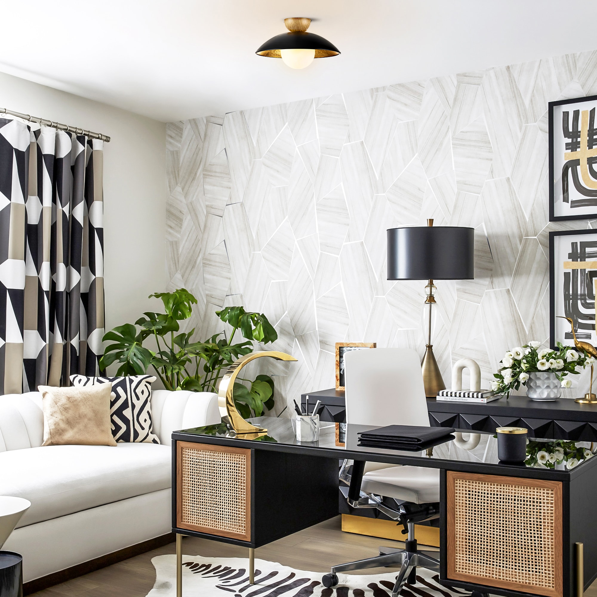 Dylan 1 -Light 14.56-in Black Semi Flush Mount Light - Image 5