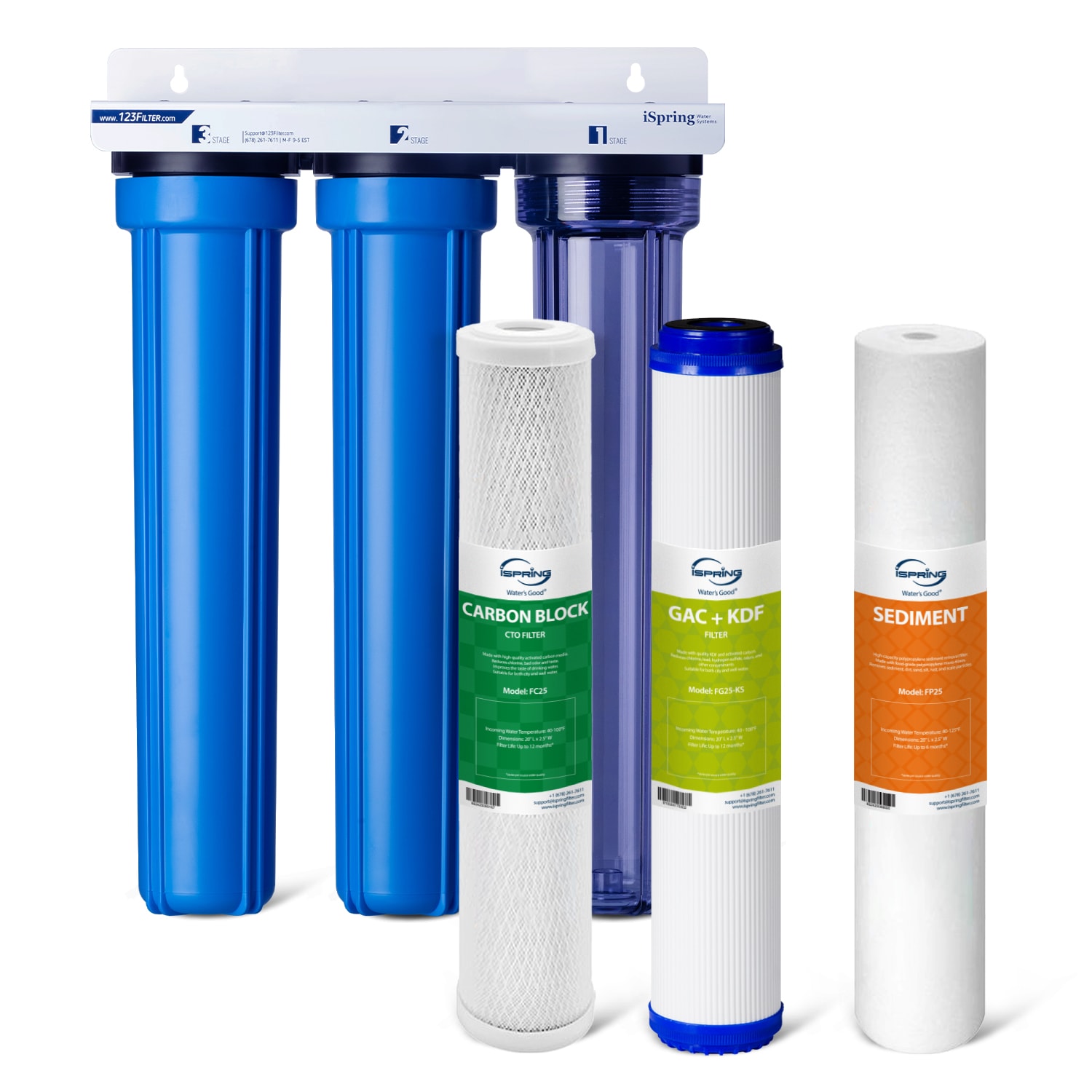 WCB32C-KS Triple-stage 15-GPM KDF Well water Whole House Water Filtration System
