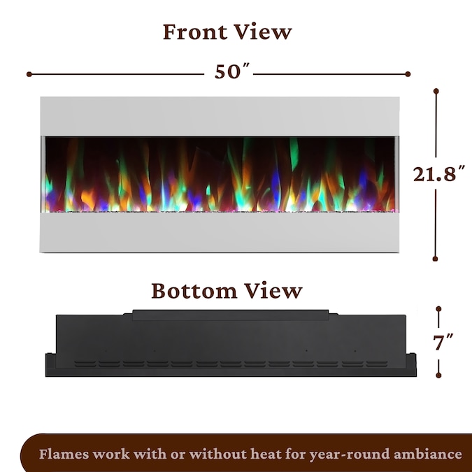 Cambridge 50-in W White LED Electric Fireplace - Image 5