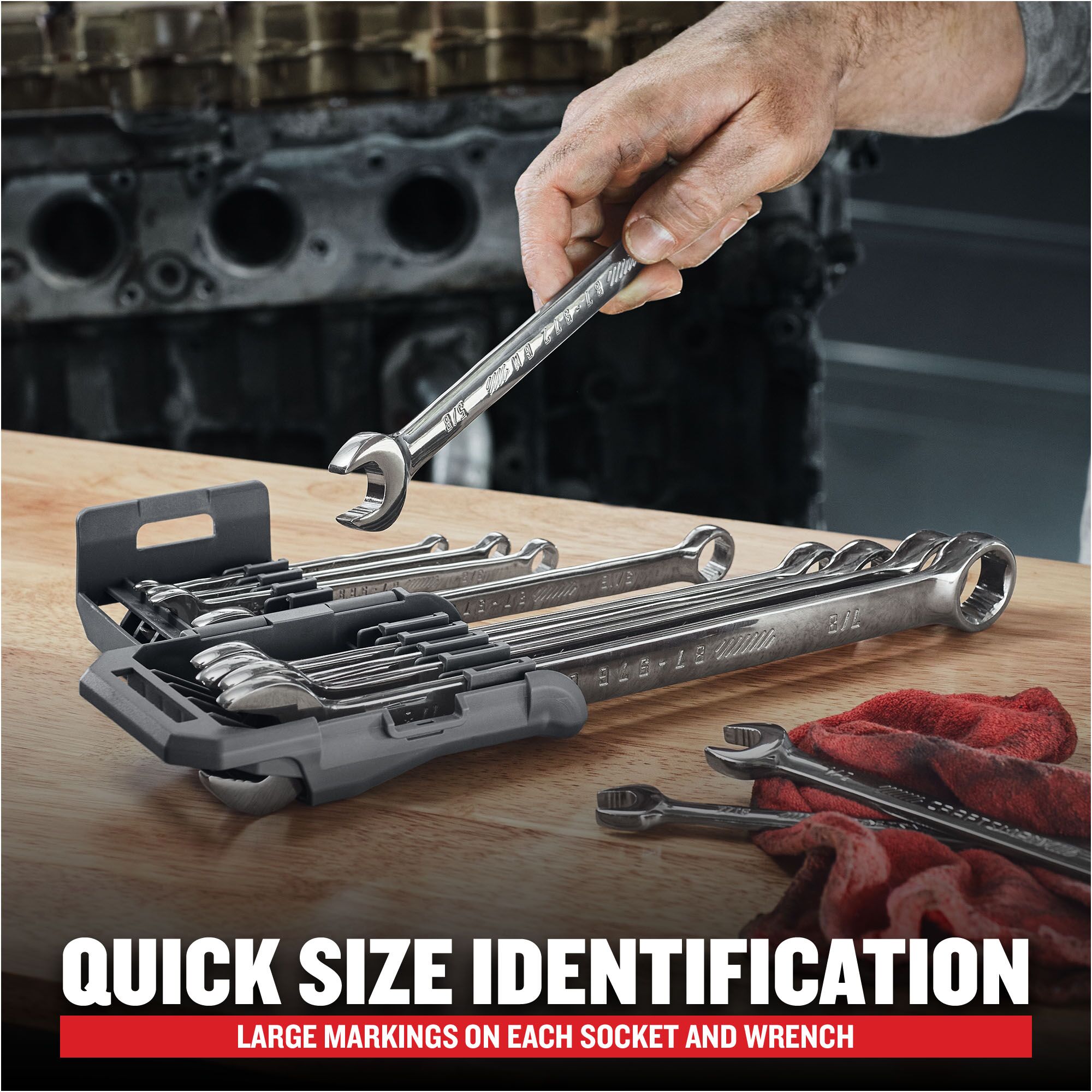 OVERDRIVE 11 -Piece Set 6-point Metric Standard Combination Wrench Includes Hard Case - Image 7