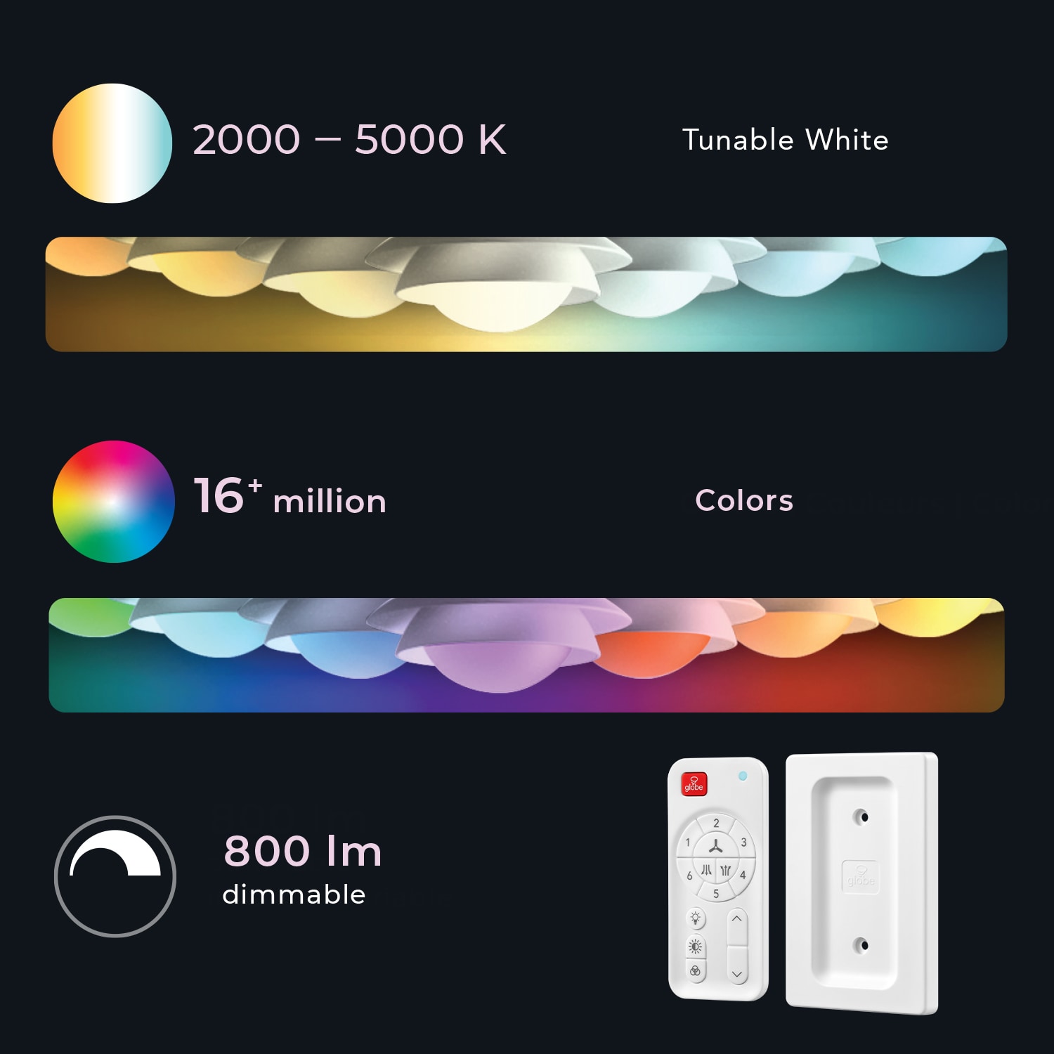 48-in Color-Changing Integrated LED Smart White with Satin Blades - Remote Included ( 3 -Blade ) - Image 11