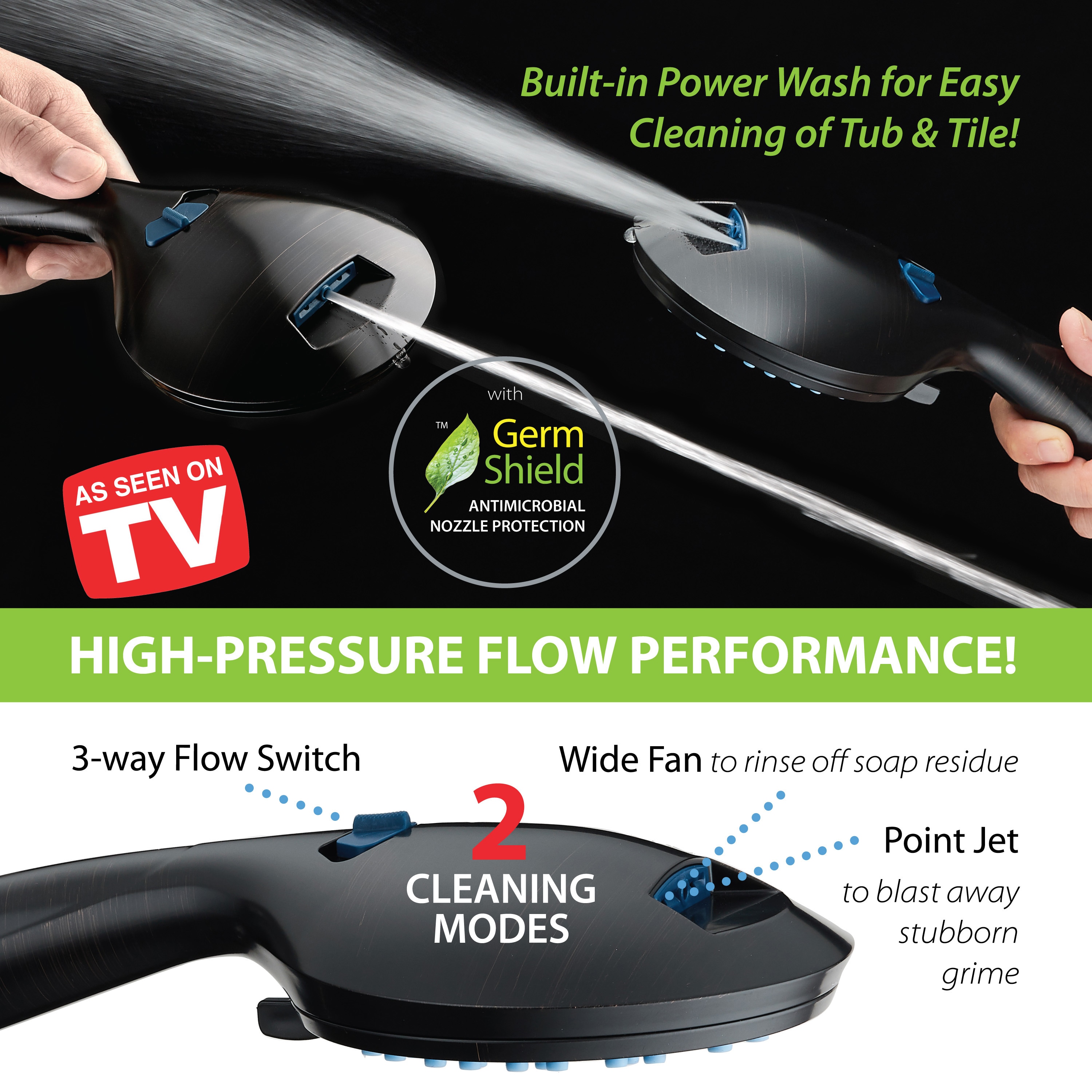 50.0 -Spray Oil Rubbed Bronze 6-in Round Dual/Combo High Pressure Rain Shower Head 2.5 GPM - Image 9