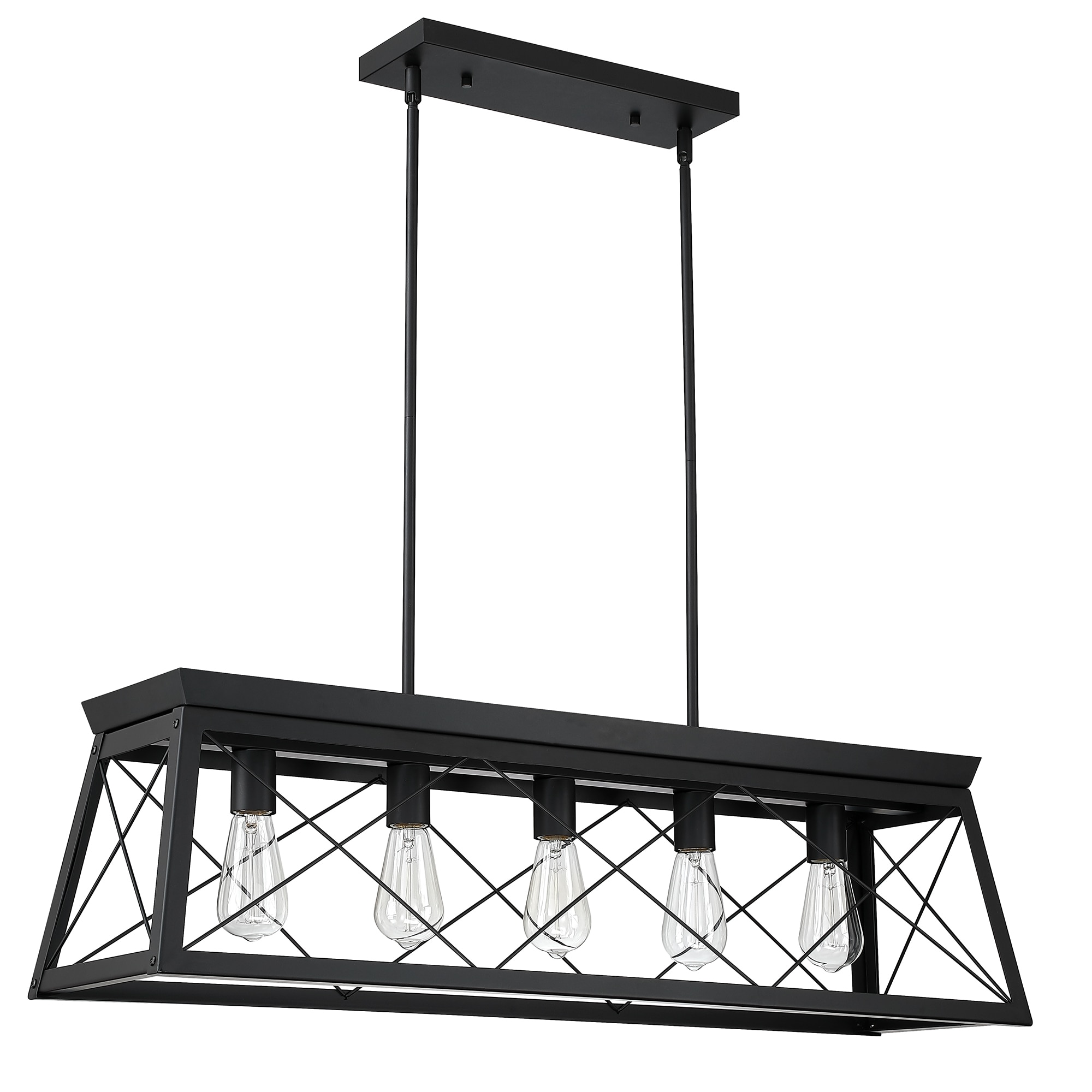 5 -Light Matte Black Industrial Linear Hanging