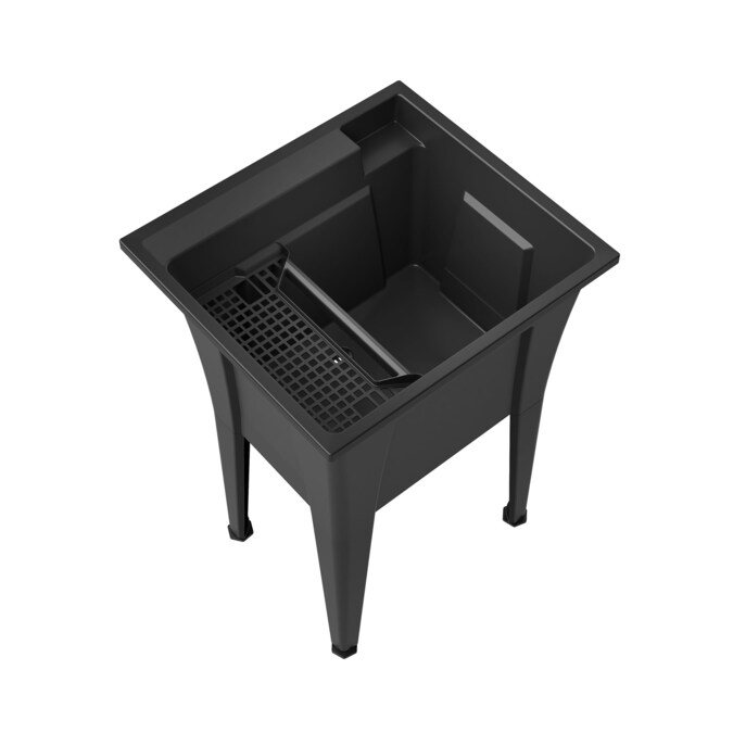 RuggedTub 24.25-in x 22-in 1-Basin Black Freestanding Utility Tub - Image 2