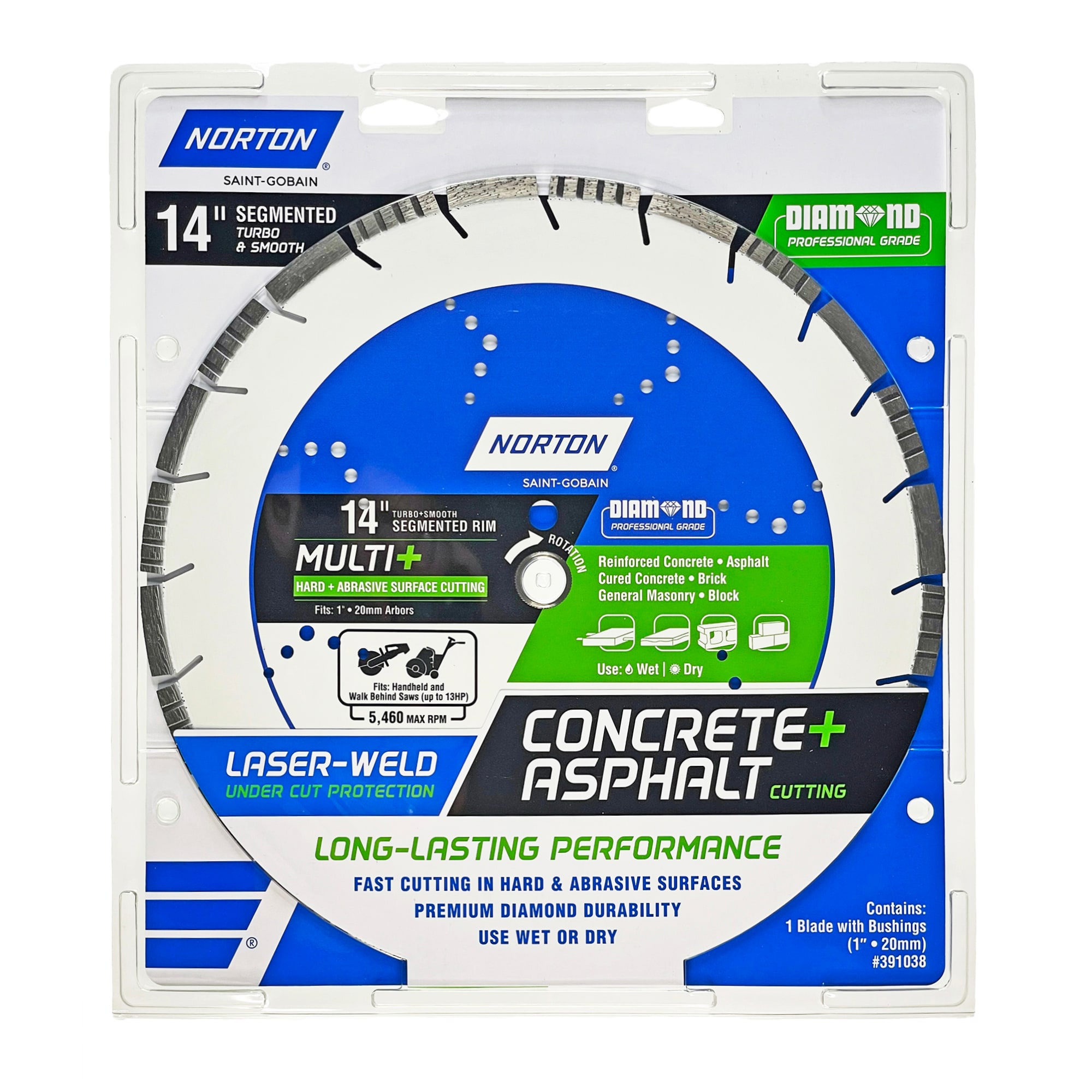 Diamond 14-in Wet/Dry Segmented Rim Diamond Saw Blade