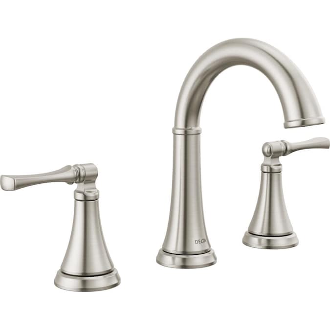 Delta Archdale Spotshield Brushed Nickel Widespread 2-Handle WaterSense Bathroom Sink Faucet with Drain