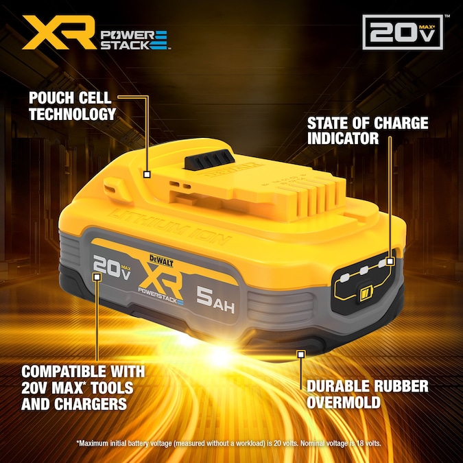 DEWALT XR POWERSTACK 20-V Lithium-ion Battery (5 Ah) - Image 3
