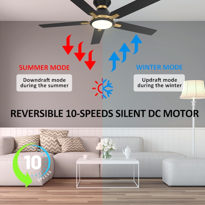 CARRO USA Essex 52-in Black Indoor/Outdoor Flush Mount Smart Ceiling Fan with Light and Remote (5-Blade) - Image 6