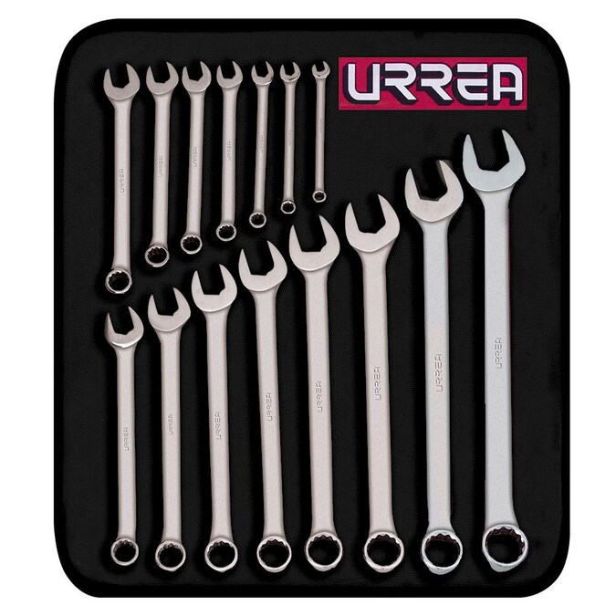 URREA 15-Piece Set 12-point (Sae) Standard Combination Wrench Includes Soft Case