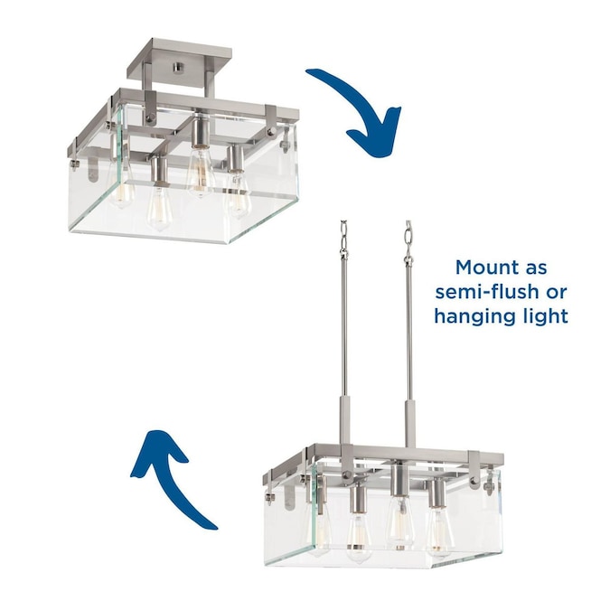 Progress Lighting Glayse 4-Light Brushed Nickel Semi Flush Mount Light - Image 5