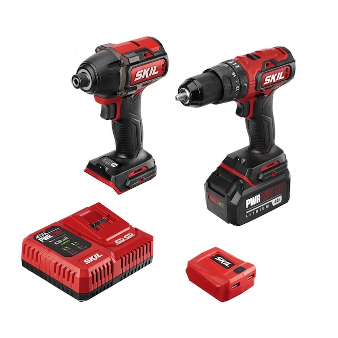 SKIL PWR CORE 20-volt 2-Tool Brushless Power Tool Combo Kit (1-Battery Included and Charger Included)