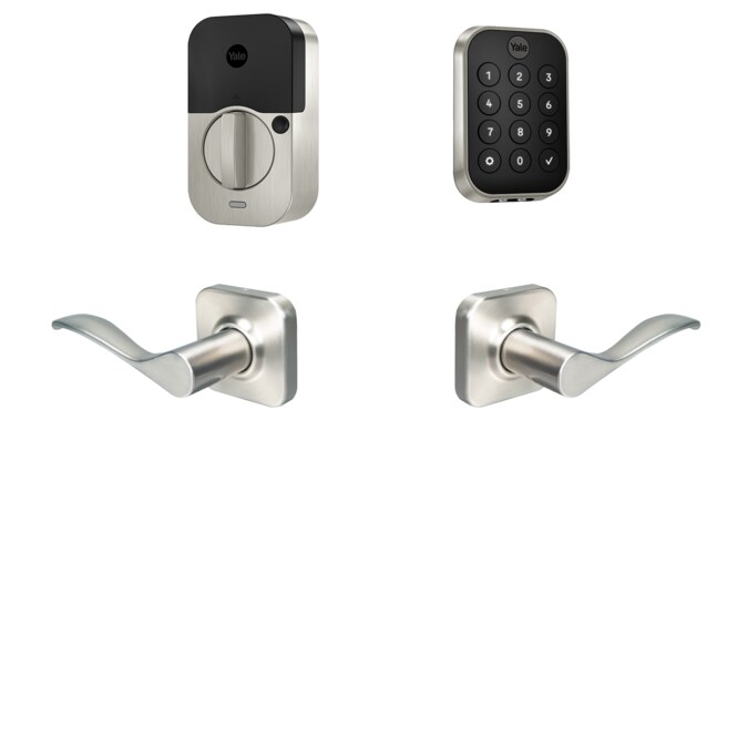 Yale Assure Lock 2 Norwood Bundle Satin Nickel Smart Lock Electronic Deadbolt and Handleset with Wifi Bluetooth Touchscreen Keypad