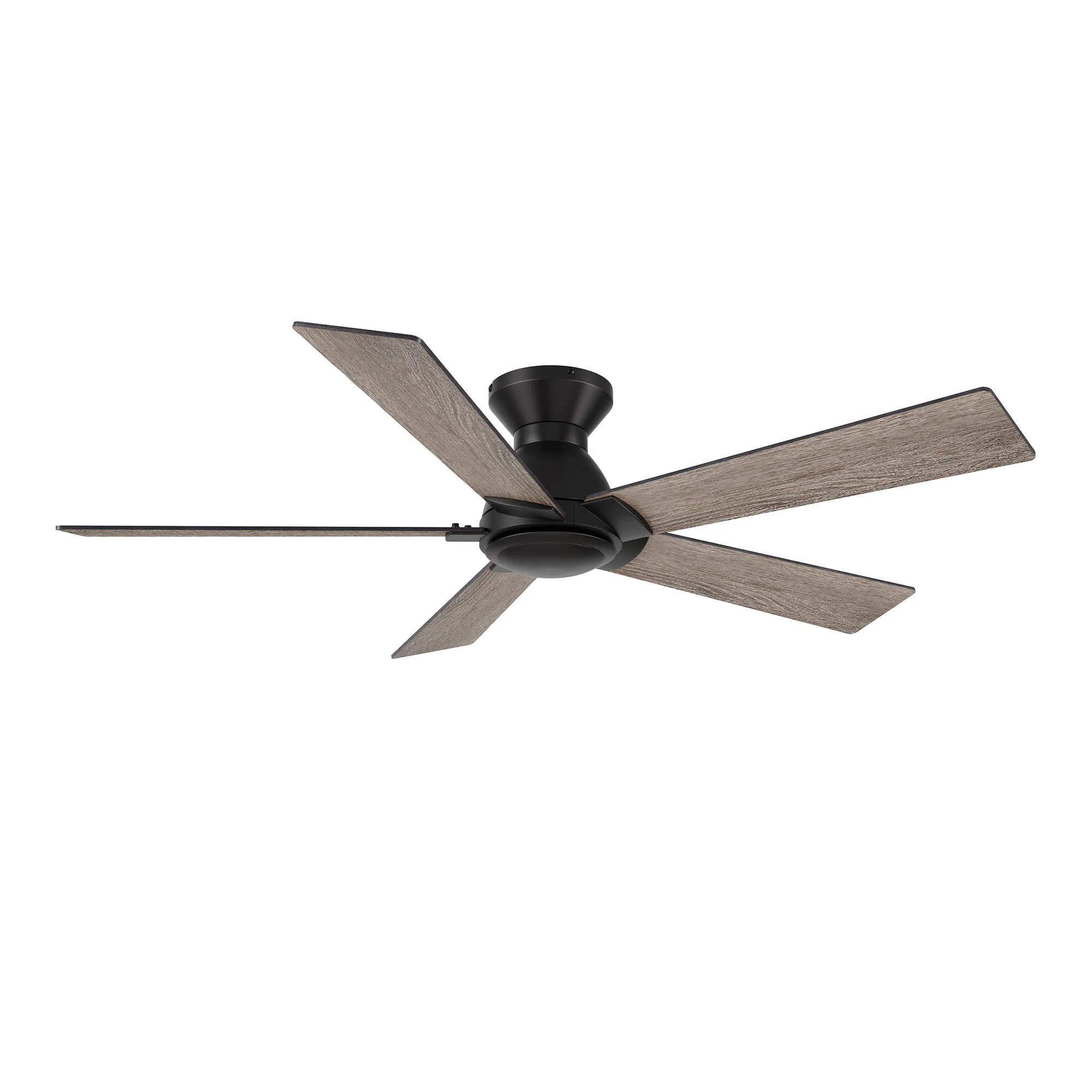 Vetric 52-in Flush Mount Black with Wooden/Walnut Blades Ceiling Fan Without Light - Remote Included ( 5 -Blade ) - Image 2
