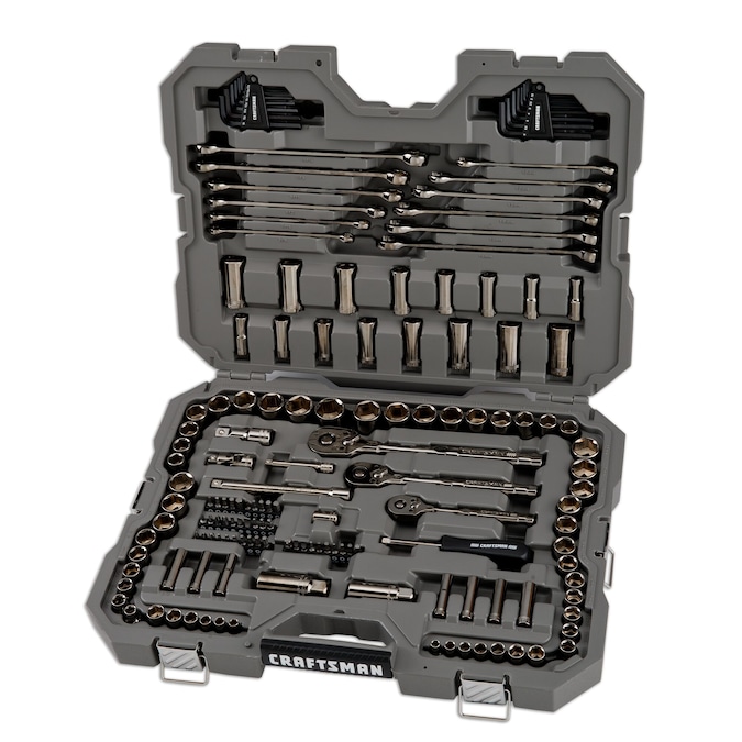 CRAFTSMAN OVERDRIVE 154-Piece Standard (SAE) and Metric Gunmetal Chrome Mechanics Tool Set with Hard Case - Image 10