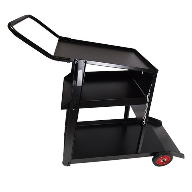 Longevity Heavy-Duty Welding Clamp with Durable Steel Cart - Black, Easy Mobility, Multiple Shelves