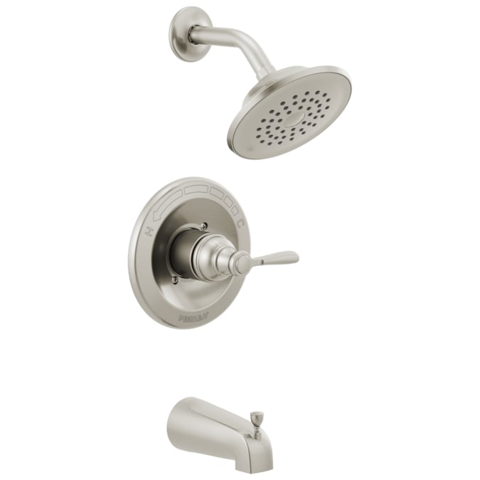 Peerless Elmhurst Brushed Nickel 1-handle Single Function Round Bathtub and Shower Faucet