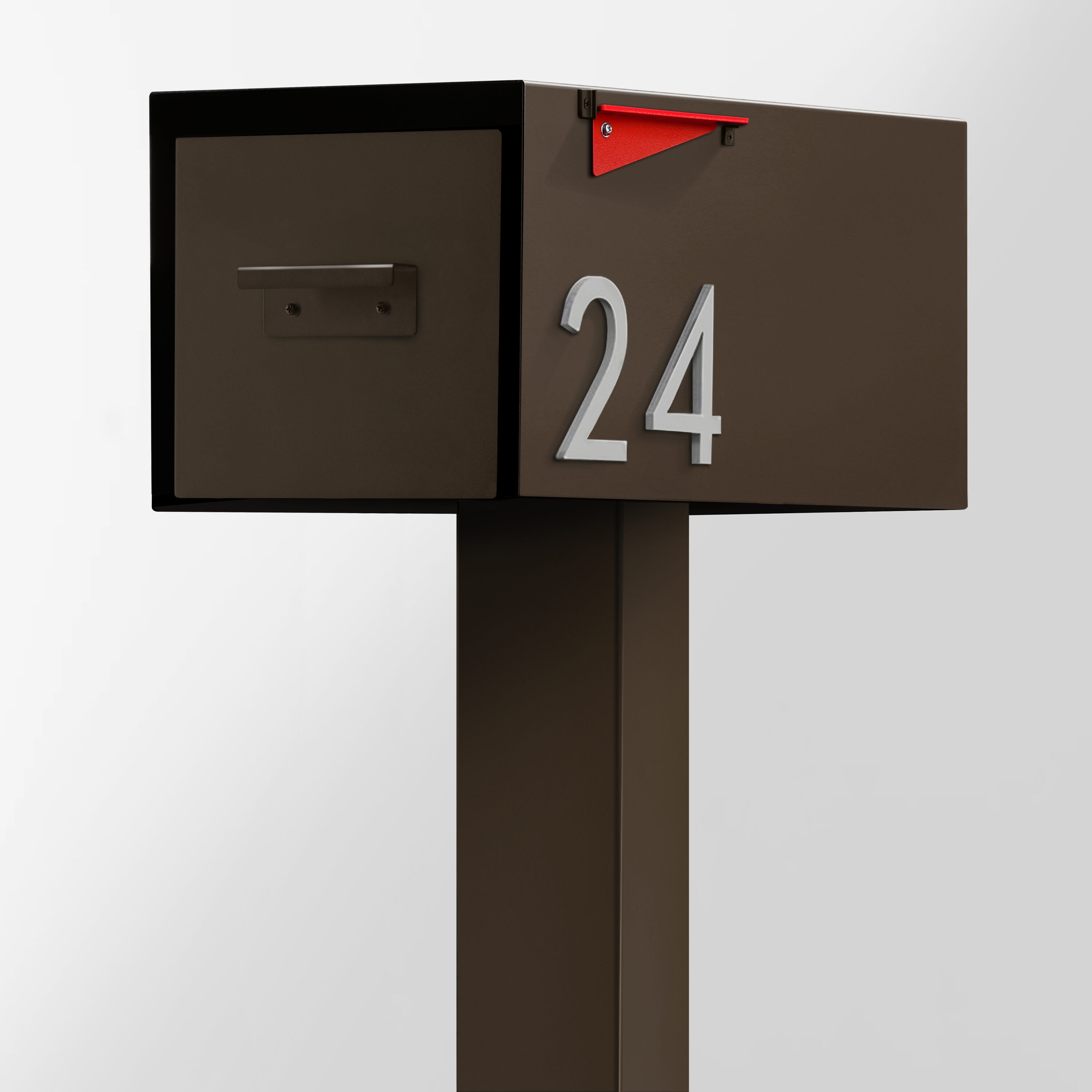 Post-Mounted Mailboxes 4 x 4 Brown Steel