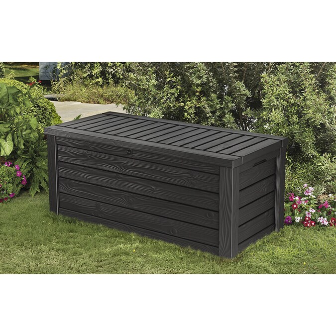 Keter 61-in L x 28.5-in 150-Gallons Dark Grey Plastic Deck Box - Image 7
