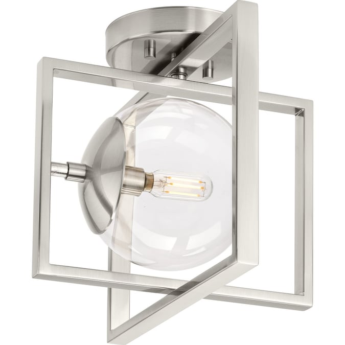 Progress Lighting Atwell 1-Light Brushed Nickel Semi Flush Mount Light