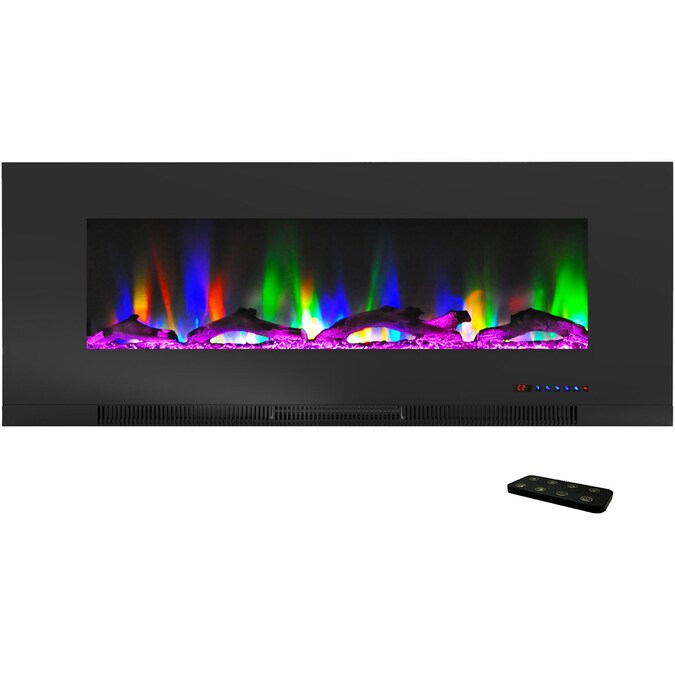 Cambridge 50-in W Black Fan-forced Wall-mount Electric Fireplace with Remote Control Included