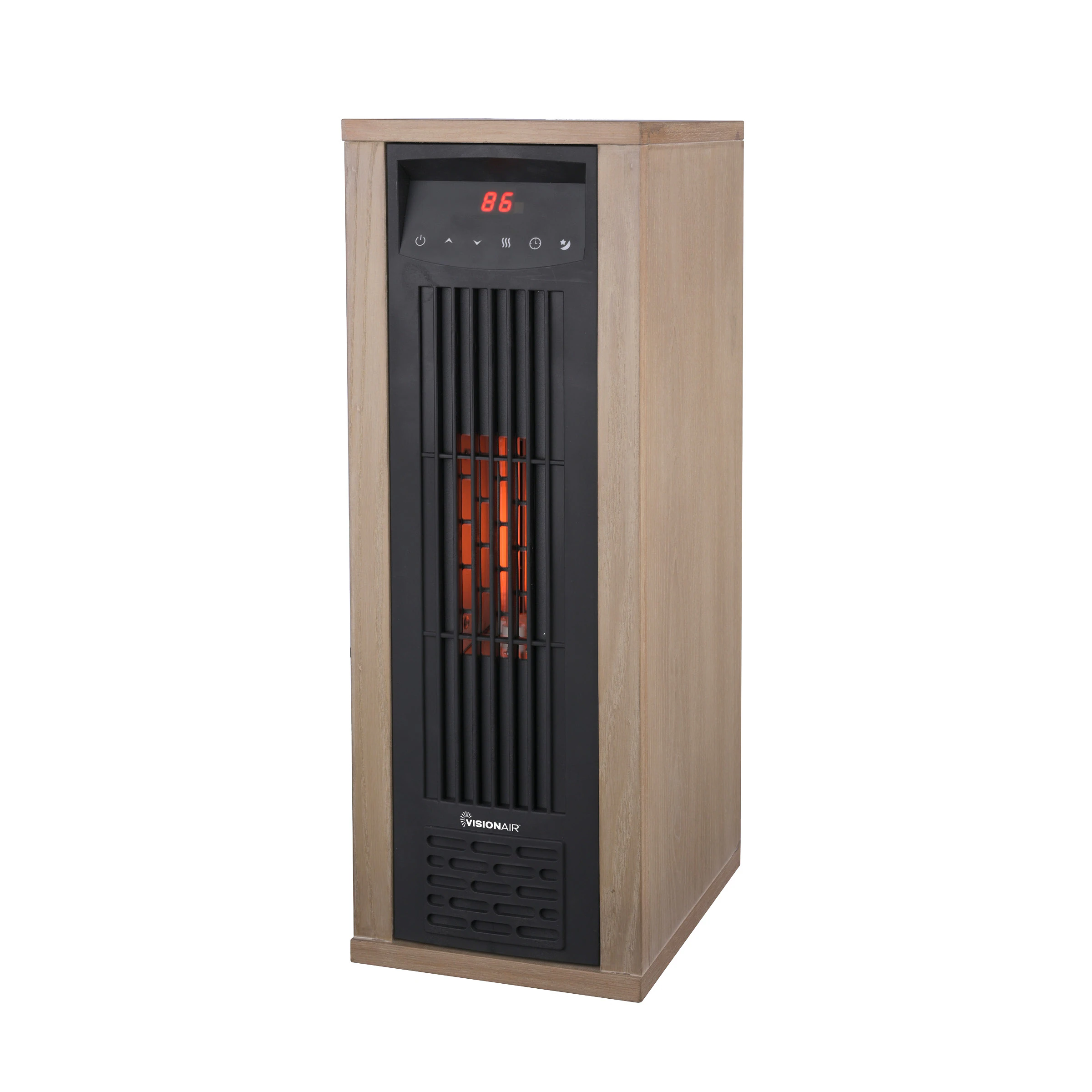 Up to 1500-Watt Infrared Quartz Tower Indoor Electric Space Heater with Thermostat and Remote Included