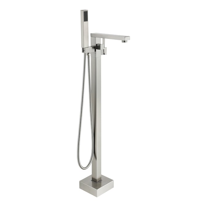 CASAINC Brush Nickel 1-handle Freestanding Swivel Bathtub Faucet with Hand Shower (Valve Included)