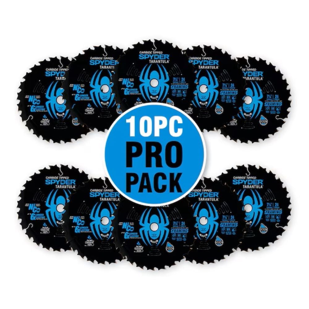 7-1/4-in 24 -Tooth Rough Finish Tungsten carbide-tipped steel Circular saw blade Set 10 -Pack