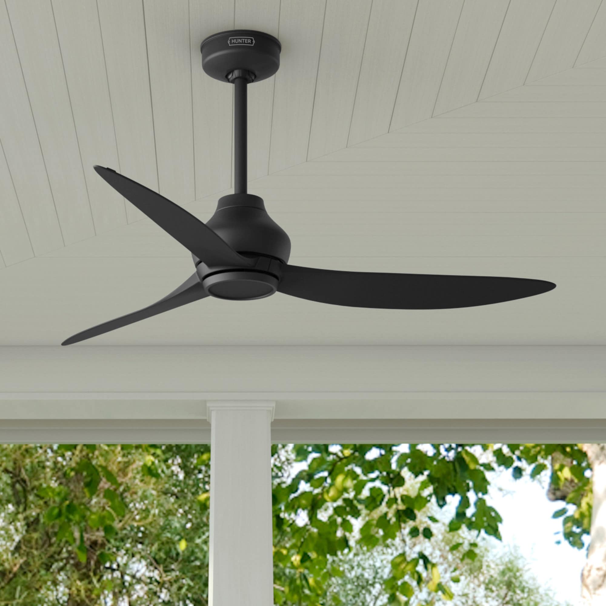 Mazzini ENERGY STAR 52-in Outdoor Matte Black with Matte Black Blades Propeller Ceiling Fan Without Light - Remote Included ( 3 -Blade )