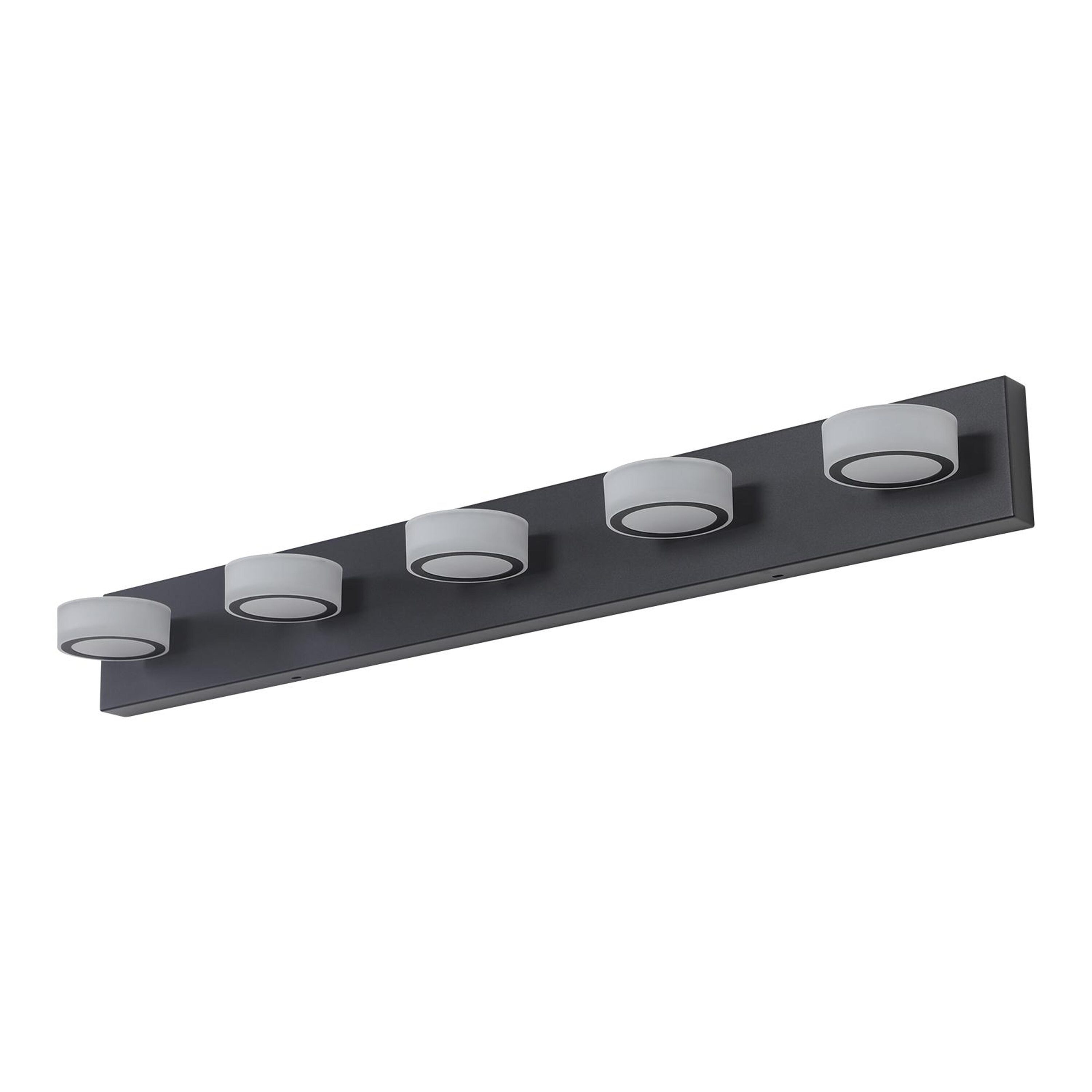 LED Bath Wall Lighting 37-in 5 -Light Matte Black Integrated LED Modern/contemporary Vanity light
