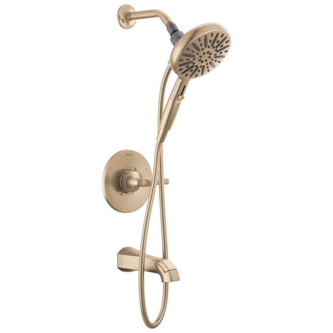 Delta Arcadia Champagne Bronze 1-handle Multi-function Round Bathtub and Shower Faucet
