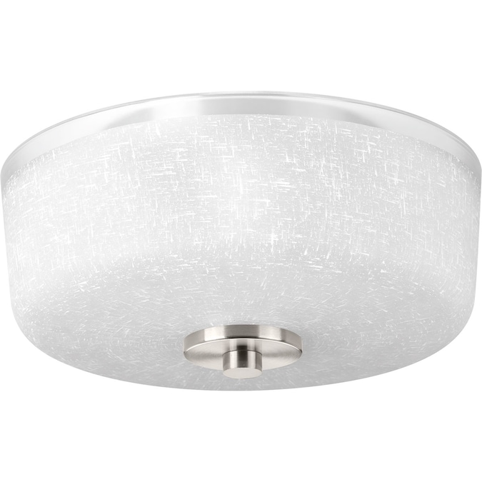 Progress Lighting Alexa 2-Light 12.25-in Brushed Nickel Flush Mount Light