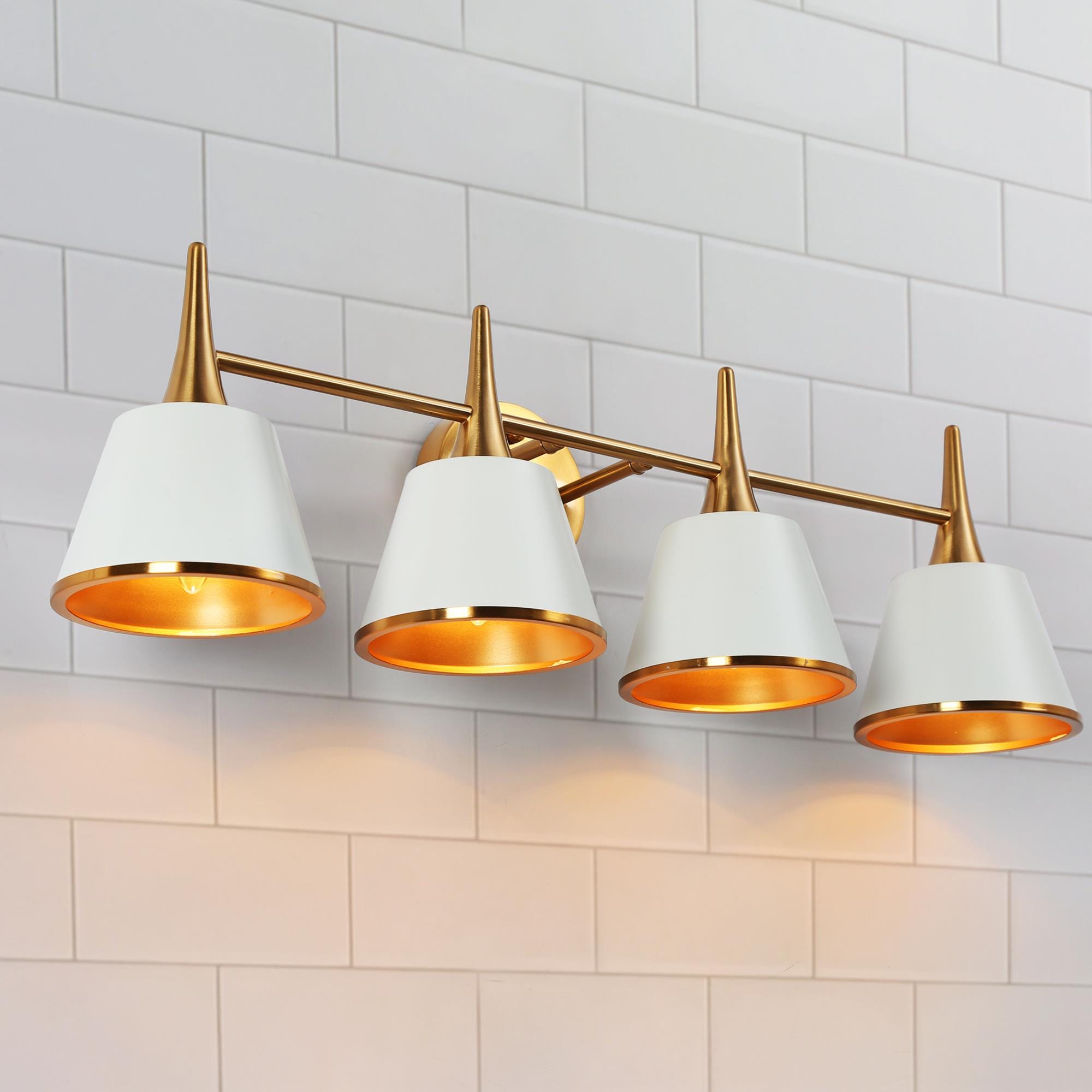 Idaikos 29-in 4 -Light Polished Gold Modern/contemporary Vanity light bar