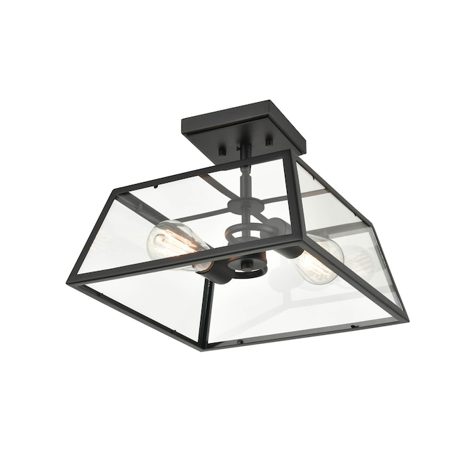 Millennium Lighting Grant 2-Light Black Flush Mount Light
