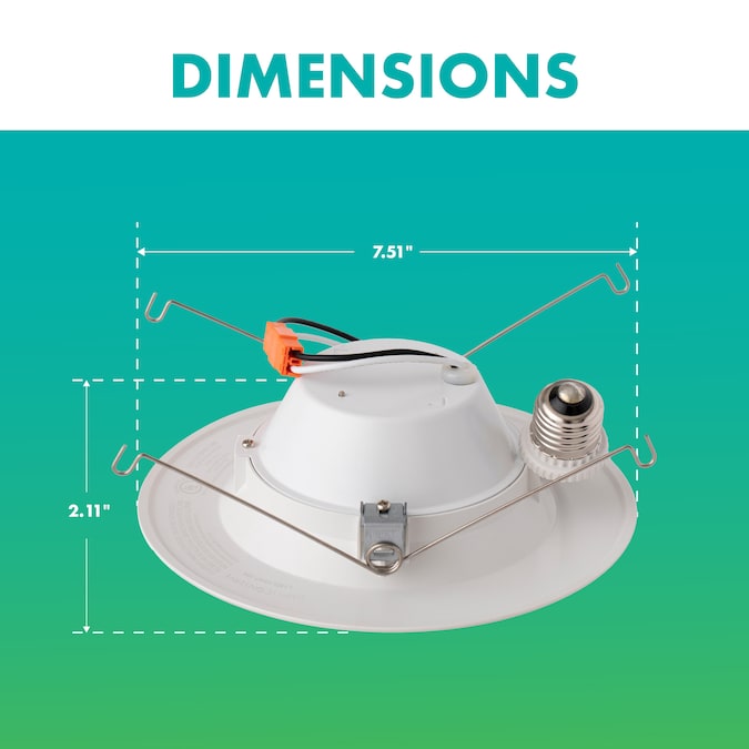 Simply Conserve White 5-in or 6-in 900-Lumen Warm White Round Dimmable LED Canned Recessed Downlight (12-Pack) - Image 6