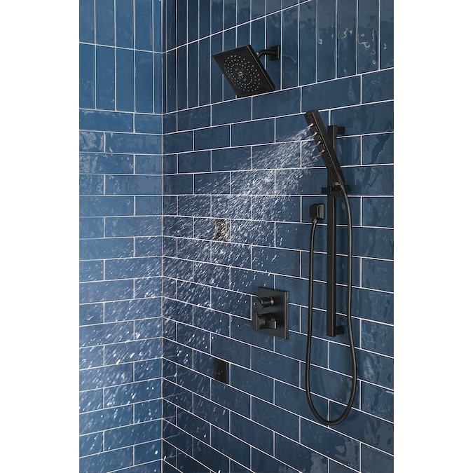 Delta Universal Showering Components Matte Black 3.5-in Rectangle Handheld Shower Head 1.75-GPM (6.6-LPM) - Image 14